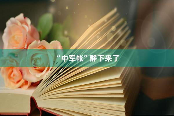 “中军帐”静下来了