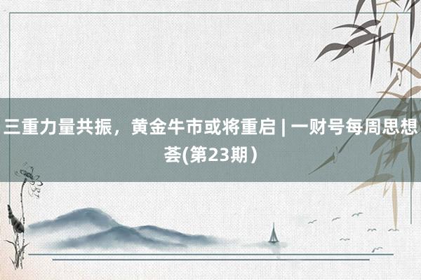 三重力量共振，黄金牛市或将重启 | 一财号每周思想荟(第23期）