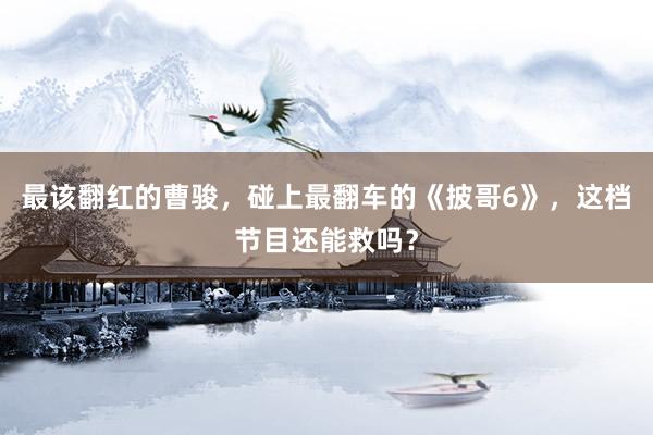 最该翻红的曹骏，碰上最翻车的《披哥6》，这档节目还能救吗？