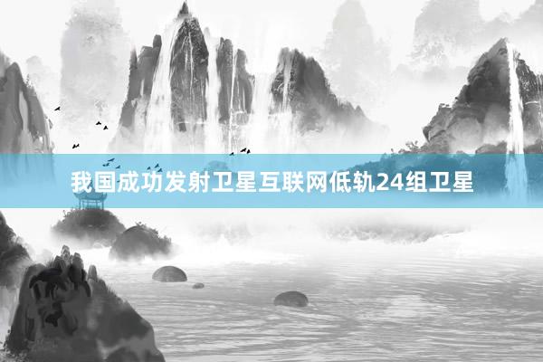 我国成功发射卫星互联网低轨24组卫星